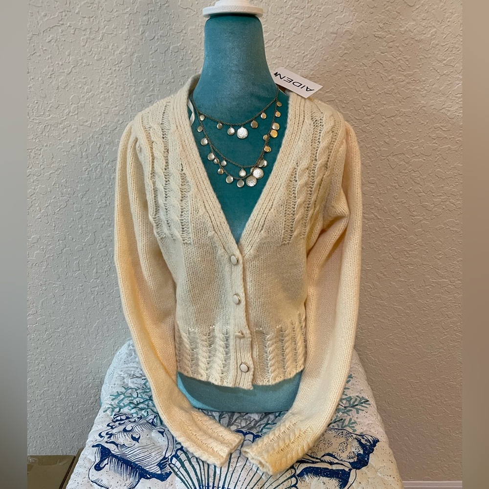 Aiden Cream Button-Up Cardigan